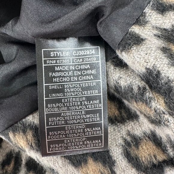 Cupcakes & Cashmere Jacket Moto‎ Leopard Print Zip Up Gray Black Women's Size S - Picture 9 of 9